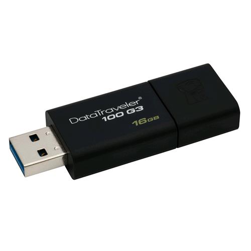 FLASH DRIVE USB3.0 16GB Kingston DT100G3/16GB "DataTraveler" Nero