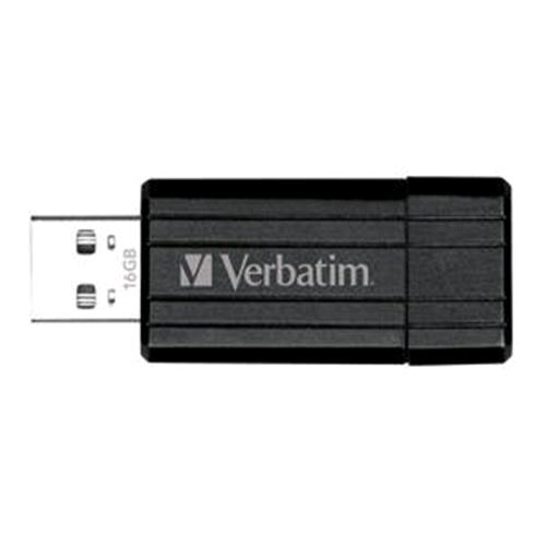 FLASH DRIVE USB2.0 16GB VERBATIM ''PINSTRIPE'' NERO (49063)