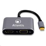 ADATTATORE Type-C a HDMI+VGA ATLANTIS A04-TC_HDMI+VGA -Ris.fino a 1920x1080@60Hz - Cavo 8cm