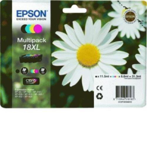 MULTIPACK EPSON 18XL ''MARGHERITA'' C13T18164010/12 4 COLORI X EXPRESSION XP-30/XP-102/XP-202/XP-205/XP-302/XP-305/XP-402