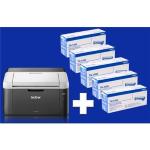 STAMPANTE BUNDLE MONOLASER che include 5 toner da 1.000 pagine, per un totale di 5.000 pagine Fino:30/05