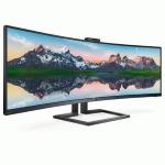 MONITOR PHILIPS LCD CURVED LED 48.8" 32:9 499P9H/00 4K 5ms MM DQHD 3000:1 BLACK 2xHDMI DP USB-C USB3.1 Webcam Vesa Fino:08/01