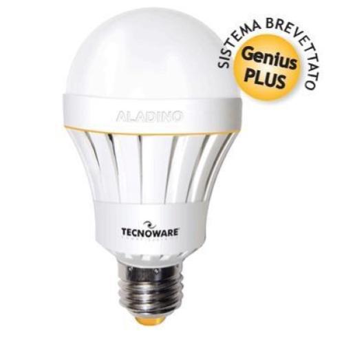 LAMPADA a LED con Batteria TECNOWARE Aladino FLED17321 E27 GLOBO(A65) 10W1000LM (70W) 4000K Natural -8026475173218