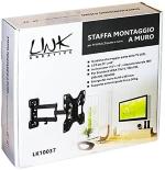 STAFFA A MURO LINK LK10037 ORIENTABILE A 2 NODI PER TV 23-42'''' FINO A 30KG VESA 200X200
