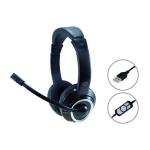 CUFFIE+MICROFONO CONCEPTRONIC POLONA01B NERE con telecomando con puls.Vol.e disat.audio - USB A - Cavo 2mt Fino:31/05