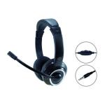 CUFFIE+MICROFONO CONCEPTRONIC POLONA02B NERE con telecomando con puls.Vol.e disat.audio - Cavo 2mt con connettore da Fino:31/03