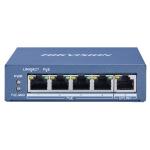 SWITCH 4P LAN Gigabit HIKVISION DS-3E0505P-E/M 4P PoE + 1P Uplink - Desktop - Metallico- QOS - 35W Fino:30/04
