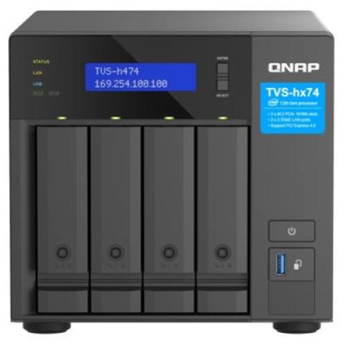 NAS QNAP TVS-h474-PT-8G 4HD 3,5"/2,5"SATA-NO HD-2P 2.5Gbe 3P USB3.2-8Gb DDR4 SODIMM-CPU 2-core G7400