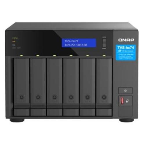 NAS QNAP TVS-h674-i3-16G 6HD 3,5"/2,5"SATA-NO HD-2P 2.5Gbe 3P USB3.2-16Gb DDR4 SODIMM-CPU 4-core i3-12100