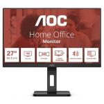 MONITOR AOC LCD IPS LED 27" WIDE FRAMELESS 27E3QAF 4ms MM FHD 1000:1 BLACK REG.ALT. Pivot VGA HDMI DP HUB USB Vesa Fino:30/04