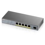 SWITCH 5P LAN Gigabit PoE ZYXEL GS1350-6HP-EU0101F NebulaFlex Managed x CCTV - 1P SFP-1y serv.NebulaPro