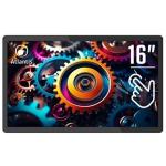 MONITOR Open Frame TOUCH ATLANTIS Multimediale 16" A05-D16W1 10 tocchi Full HD, DP/HDMI/VGA, Audio IN. Alimentatore est.