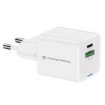 CARICATORE USB PD GaN da 20 W CONCEPTRONIC ALTHEA15W con 1P USB-C e 1P USB-A - Bianco
