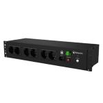 UPS ATLANTIS A03-PDU1000-RC 800VA/480W mont.in RACK 19" corti per apparati passivi -8P Schuko Batt.12V 9Ah-Interfaccia USB-HID