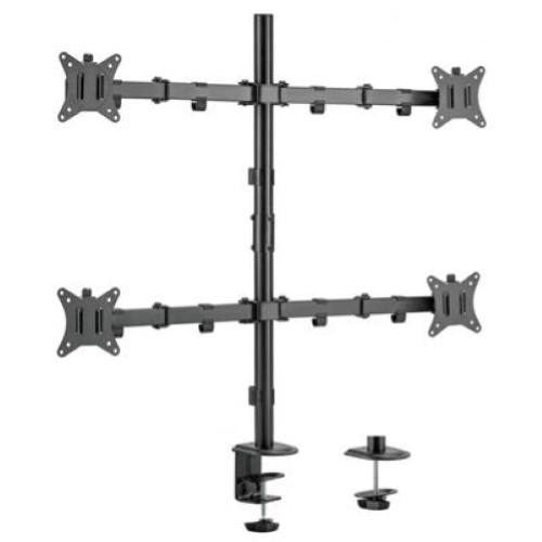 STAFFA X monitor da tavolo (quadrupli) 17"-32" EQUIP 650159 supp.fino a 9Kg a schermo - Vesa fino a 100X100 Rotazione 360 -