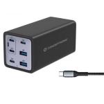 CARIBATTERIE USB PD GaN CONCEPTRONIC OZUL06BE a 6P da 200W- cavo ric.USB-C