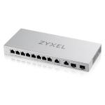 SWITCH 8P GIGABIT ZYXEL XGS1010-12-ZZ0102F Unmanaged 2P 2.5GbE-2P SFP+ 10Gbe -design senza ventole, Desktop/Rack