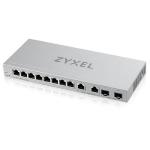 SWITCH 8P Gigabit+2P 2.5GbE+2P SFP+ 10GbE ZYXEL XGS1210-12-ZZ0102F Unmanaged Plus -design no ventole, Desktop/Rack-