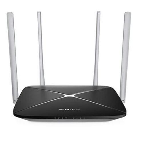 Wireless AC1200 router MERCUSYS AC12 -1200Mbps 2.4/5Ghz- 2T2R 802.11b/g/n/ac -1P 10/100 WAN-4P 10/100 LAN - 4 ant.fisse