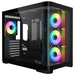 ITEK Case DARK CAVE CURVED - Gaming Tower- ATX- 4x12cm ARGB fan- 2xUSB3- Type-C- Curved Temp Glass Side & Front Panel