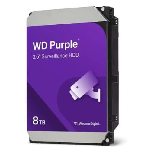 HARD DISK SATA3 3.5" 8000GB(8TB) WD85PURZ WD 256mb cache 5640rpm Purple videosorveglianza 24x7