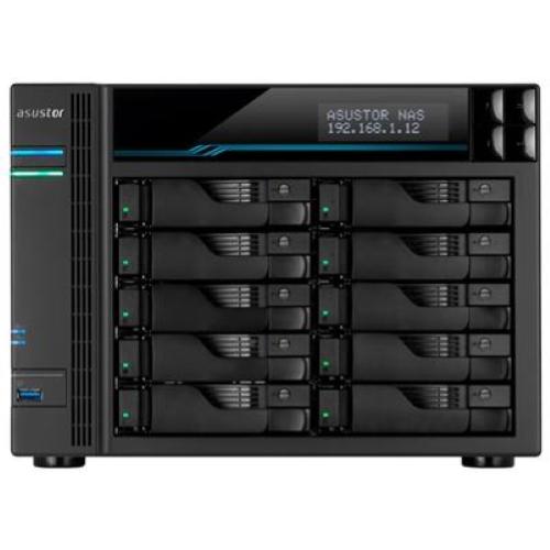 NAS ASUSTOR AS6510T X 10SLOT 3.5"/2.5"-NO HD- QC 2.1GHZ-8GB DDR4 -2P 2.5GBE 2P 10G-2P USB3.2-2 X M.2 NVME/SATA-GAR.3Y