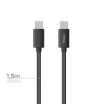 Fonex cavo carica e dati 20W Type-C to Type-C | 1,5 m | Nero