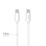 Fonex cavo carica e dati 100W Type-C to Type-C | 1,5 m | Bianco