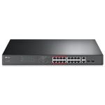 SWITCH 16P 10/100M PoE+ TP-LINK TL-SL1218MP di cui 2P RJ45 Gigabit 2slot SFP COMBO