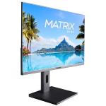 MONITOR YASHI Matrix YCYZ23724 23.8" FHD VA 1ms MM 1920x1080 Black/Silver 300cd/m2 VGA HDMI REG.ALT. 2Y Fino:30/11
