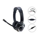 CUFFIE+MICROFONO CONCEPTRONIC POLONA02BA NERE con telec.con puls.Vol.e disat.audio - Cavo 2mt-conn.da 3,5 mm+ cavo Au Fino:31/03
