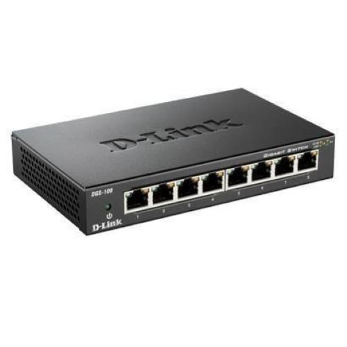 D-LINK SWITCH 8 PORTE GIGABIT ETHERNET - METAL HOUSING