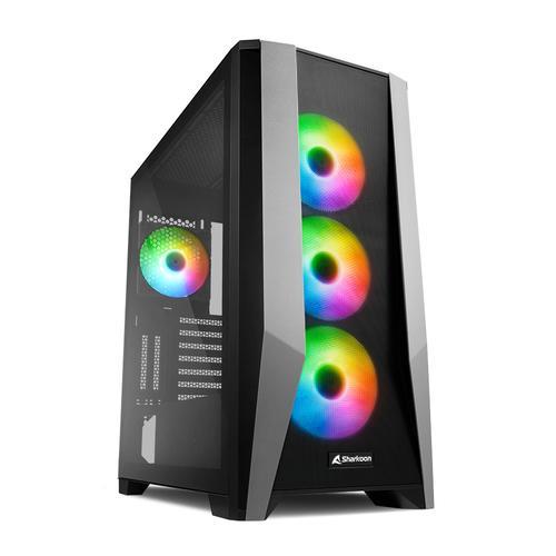 CABINET ATX SHARKOON TG7M RGB 7slot 48,5x22x48.8cm 2x3,5" 4x2,5" 2xUSB3.0 4xVENT-RGB-120mm FINESTRA LATERALE