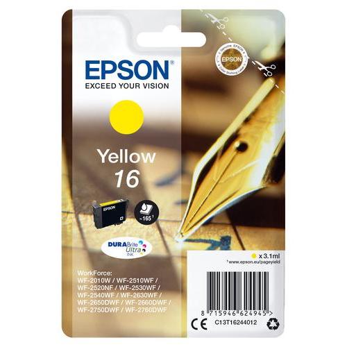 CARTUCCIA EPSON 16 ''PENNA E CRUCIVERBA'' C13T16244010/12 GIALLO X WF-2510FW/WF-2520NF/WF-25 30WF/WF-2540WF/WF-2010W