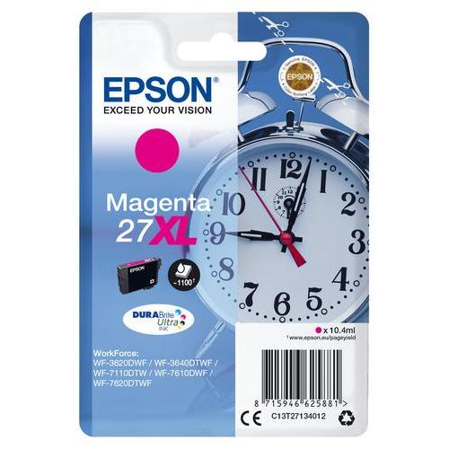 CARTUCCIA EPSON 27XL ''SVEGLIA'' C13T27134010/12 MAGENTA X WF-7110DTW/7610DWF/7620DT WF/3620DWF/3640DTWF