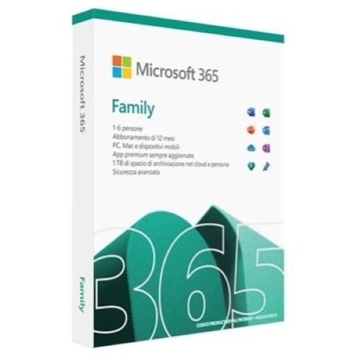 MICROSOFT (Office) 365 FAMILY EP2-32373 - Subscription 1 anno FY25H2 - Medialess WIN/MAC