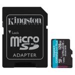 MICRO SECURE DIGITAL 128GB SDCG4/128GB Class10 U3 V30 + adattatore Read:200MB/s Canvas Go Plus Gen4 KINGSTON