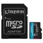 MICRO SECURE DIGITAL 1000GB(1TB) SDCG4/1TB Class10 U3 V30 + adattatore Read:200MB/s Write:160MB/s Canvas Go Plus Gen4 KINGSTON