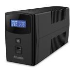 UPS ATLANTIS A03-S1000P 1000VA/600W OnePower-Tecn.Stepwave Line interactive - V-Out200-243Vac.Batt.(12V 9A/h) 2 schuk Fino:23/05