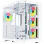 ITEK Case DARK CAVE AKU - Gaming Tower- ATX- 4x12cm ARGB fan- USB3- Type-C- Temp Glass Side & Front Panel- White Edition