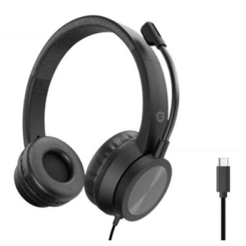 CUFFIE +MICROFONO USB-C CONCEPTRONIC POLONA05BC NERE cavo 2mt micr.con riduz.rumore, telecom.per volume