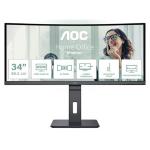 MONITOR AOC LCD CURVED VA LED 34" WIDE CU34P3CV 4ms MM QHD 3000:1 BLACK HDMI DP USB-C 4xUSB Vesa Fino:29/08