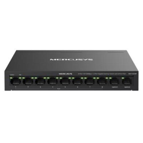 SWITCH 10P di cui 8P 10/100Mbps 2P Gigabit MERCUSYS MS110CMP di cui 8P PoE+ - - Alim.PoE 115W