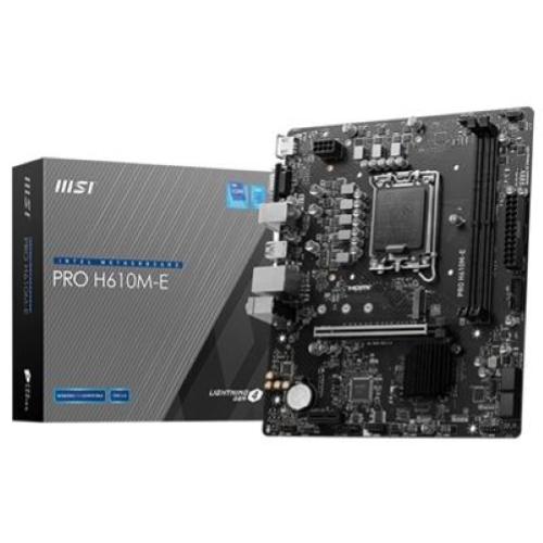 MB MSI PRO H610M-E DDR5 LGA1700 2xDDR5DC-5600 1xHDMI 1xD-Sub 1xPCIe4.0x16 1xM.2 4xSata3 GBLAN USB3.2 mATX Fino:06/02