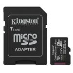 MICRO SECURE DIGITAL 128GB SDCS3/128GB Class10 UHS-I, U1, V10, A1 150MB/s + adattatore Canvas Select Plus Gen3 KINGST Fino:30/09