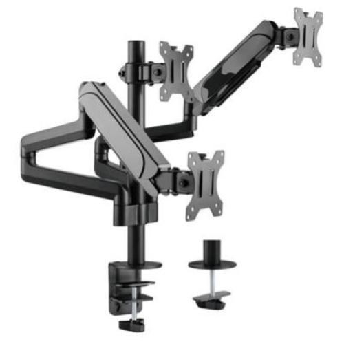 STAFFA X Triplo monitor da tavolo 17"-27" EQUIP 650134 supp.fino a 7Kg - Vesa fino a 100X100 Rotazione 360 -EAN:4015867225387