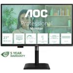 MONITOR AOC LCD IPS 120Hz 27" WIDE FRAMELESS Q27P4U 4ms MM QHD 1500:1 BLACK REG.ALT. HDMI DP 3xUSB USB-C Vesa Gar. 5A Fino:30/11