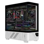 CABINET ITEK NETRON CURVED - Gaming Tower, ATX, 3x12cm ARGB fan, 2xUSB3, Type-C, Glass Side, BLACK/WHITE, Display (ITGCANTC01)