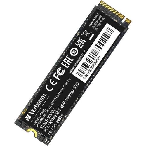 SSD-SOLID STATE DISK M.2(2280) NVME 512GB PCIE3.0X4 VERBATIM VI3000 READ:3100MB/S WRITE:2100MB/S (49374)