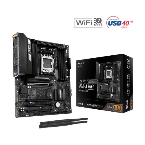 MB Asrock AM5 X870 PRO-A WIFI- 4*DDR5 4*SATA3- 3*M.2- HDMI- Type-C- WiFi 7 + BT5- ATX